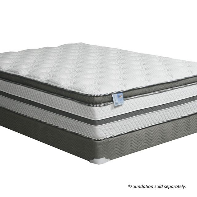 SIDDALEE White/Gray 16" Euro Pillow Top Mattress, Full - Hello Home Furniture & Mattress (Longmont, CO)