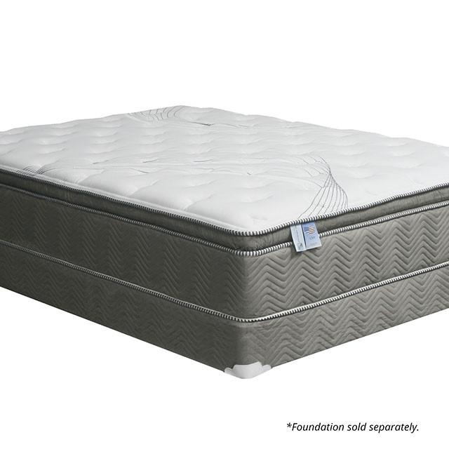 STORMIN White/Gray 13" Euro Pillow Top Mattress, Queen - Hello Home Furniture & Mattress (Longmont, CO)