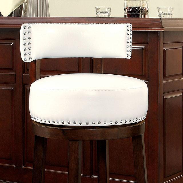 SHIRLEY Dark Oak/White 29" Bar Stool - Hello Home Furniture & Mattress (Longmont, CO)