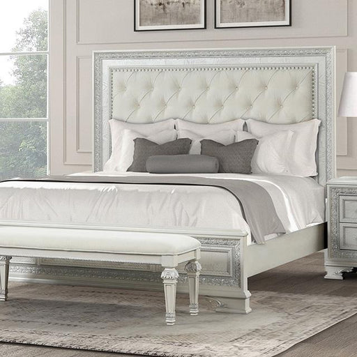 Stella Mia E.King & Queen Bed White & White - Hello Home Furniture & Mattress (Longmont, CO)