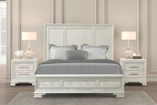 Stella Mia E.King & Queen Bed White & White - Hello Home Furniture & Mattress (Longmont, CO)