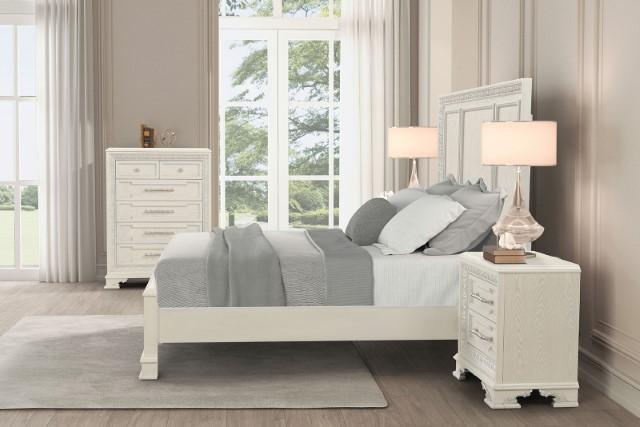 Stella Mia E.King & Queen Bed White & White - Hello Home Furniture & Mattress (Longmont, CO)