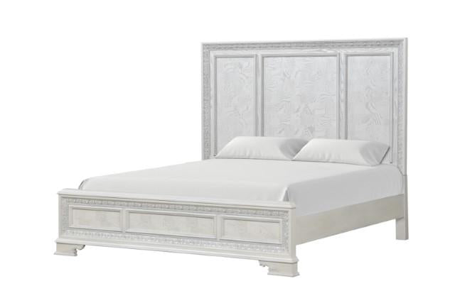 Stella Mia E.King & Queen Bed White & White - Hello Home Furniture & Mattress (Longmont, CO)