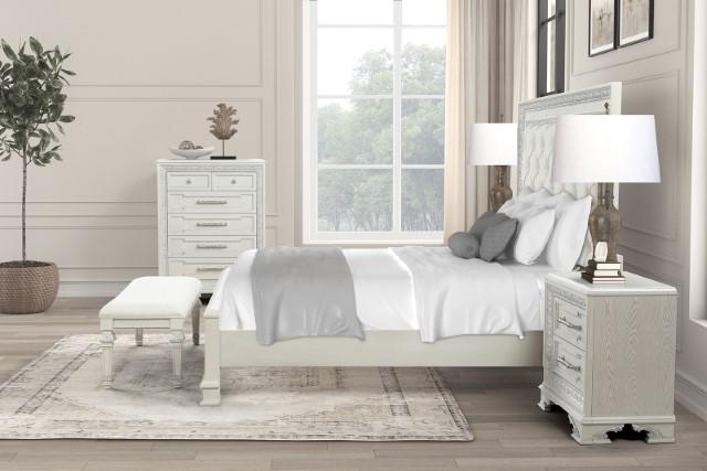 Stella Mia E.King & Queen Bed White & White - Hello Home Furniture & Mattress (Longmont, CO)