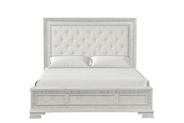 Stella Mia E.King & Queen Bed White & White - Hello Home Furniture & Mattress (Longmont, CO)