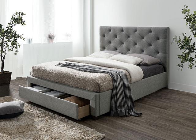 SYBELLA E.King Bed, Gray