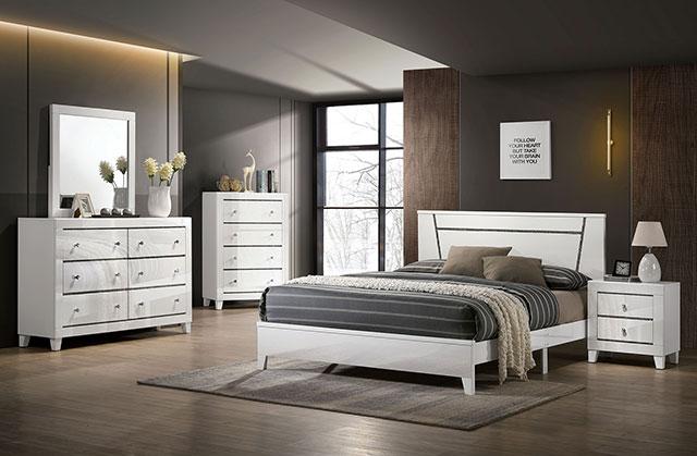 MAGDEBURG Cal.King Bed, Black & White - Hello Home Furniture & Mattress (Longmont, CO)