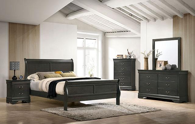 Louis Philippe Night Stand Gray - Hello Home Furniture & Mattress (Longmont, CO)