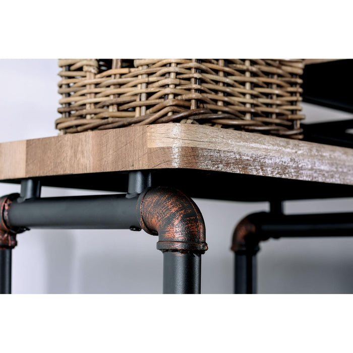 Kebbyll Antique Black/Natural Tone Pier Cabinet - Hello Home Furniture & Mattress (Longmont, CO)