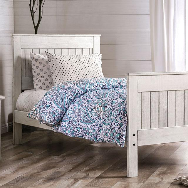 Rockwall Full, Queen, & Twin Bed White, Gray, & White - Hello Home Furniture & Mattress (Longmont, CO)