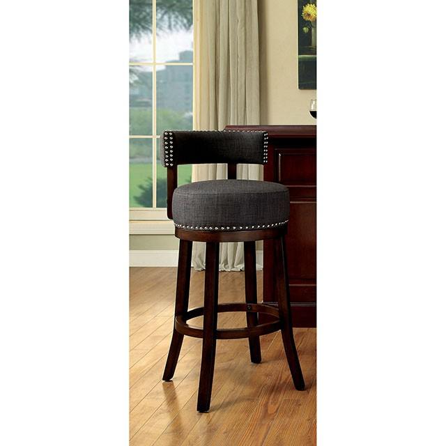 LYNSEY Dark Oak/Gray 29" Bar Stool - Hello Home Furniture & Mattress (Longmont, CO)