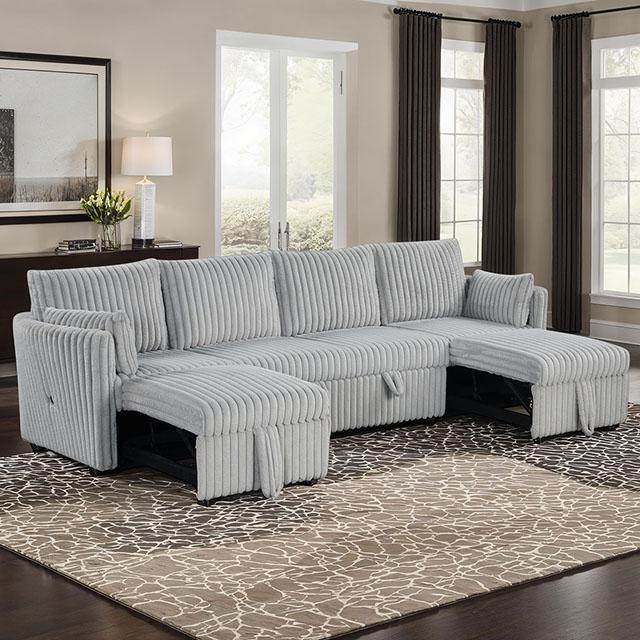 Denholme U-Sectional w/ Pull Out - Hello Home Furniture & Mattress (Longmont, CO)