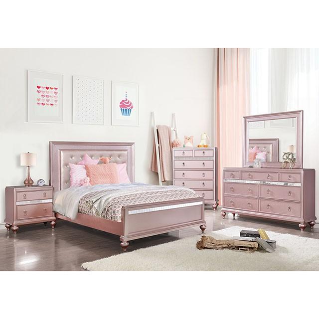 Ariston Rose Pink Mirror - Hello Home Furniture & Mattress (Longmont, CO)