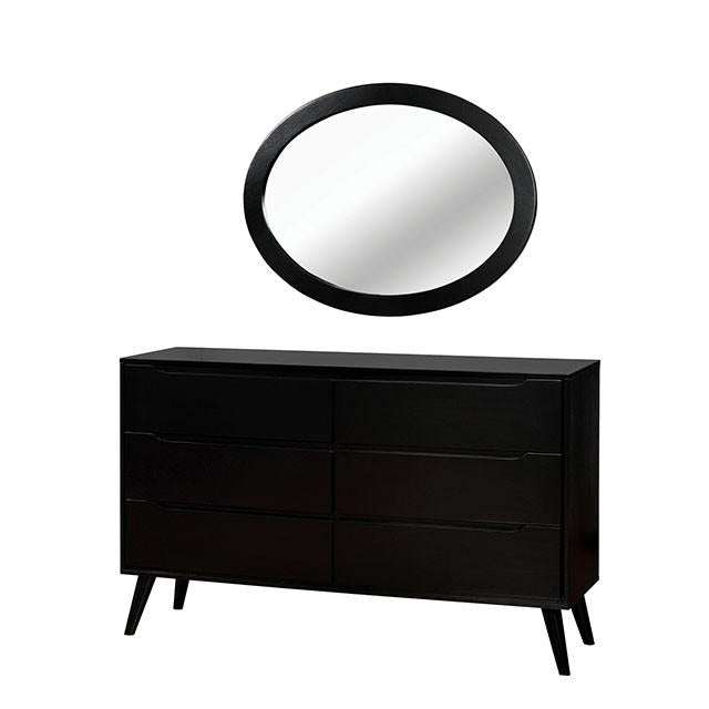 LENNART II Black Oval Mirror