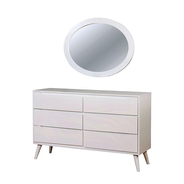 LENNART II White Oval Mirror - Hello Home Furniture & Mattress (Longmont, CO)