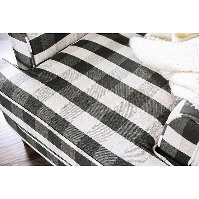 Patricia Ivory/Black Stripe Chair - Hello Home Furniture & Mattress (Longmont, CO)
