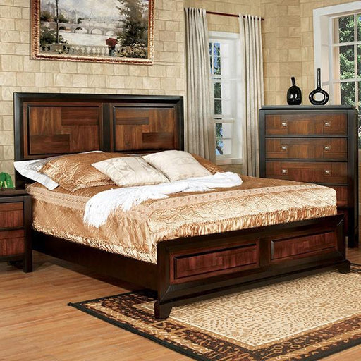 Patra Acacia/Walnut Queen Bed - Hello Home Furniture & Mattress (Longmont, CO)