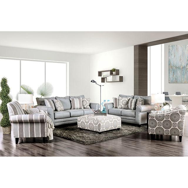 Misty Ivory/Pattern Ottoman - Hello Home Furniture & Mattress (Longmont, CO)