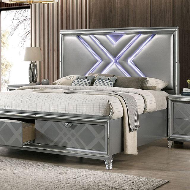Emmeline 4 & 5 Piece Queen Bedroom Set Gray & White - Hello Home Furniture & Mattress (Longmont, CO)