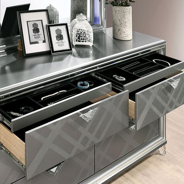 Emmeline 4 & 5 Piece Queen Bedroom Set Gray & White - Hello Home Furniture & Mattress (Longmont, CO)