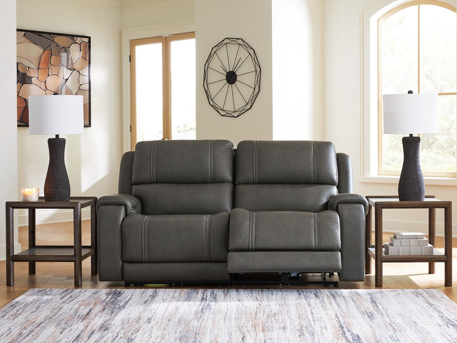 5Z - Pittson Power Reclining Sectional Loveseat - Hello Home Furniture & Mattress (Longmont, CO)