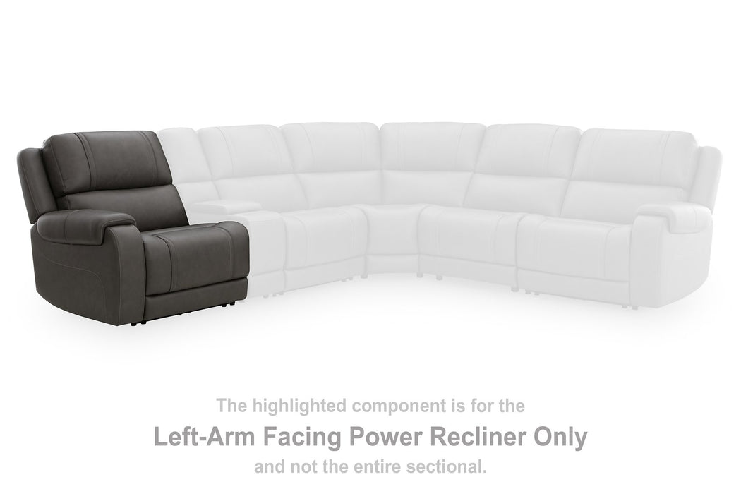 5Z - Pittson Power Reclining Sectional Loveseat - Hello Home Furniture & Mattress (Longmont, CO)