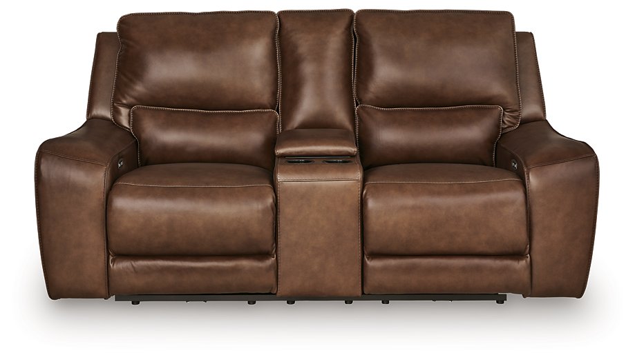 DeepWakes Power Reclining Loveseat with Console - Hello Home Furniture & Mattress (Longmont, CO)