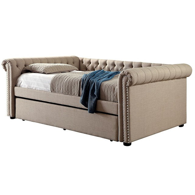 Leanna Daybed w Trundle Beige