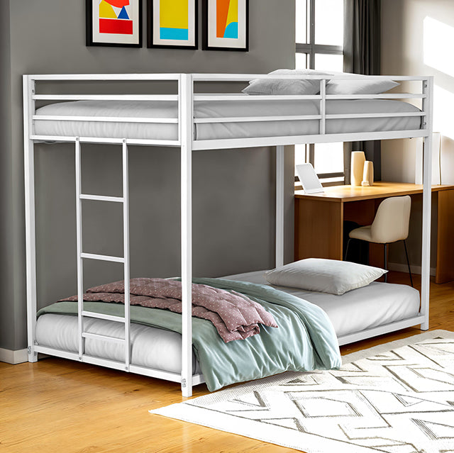 Rothwell Metal Bunk Bed Twin/ Full - Hello Home Furniture & Mattress (Longmont, CO)
