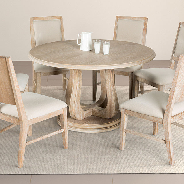 Orbetello 54" Round Dining Table - Hello Home Furniture & Mattress (Longmont, CO)