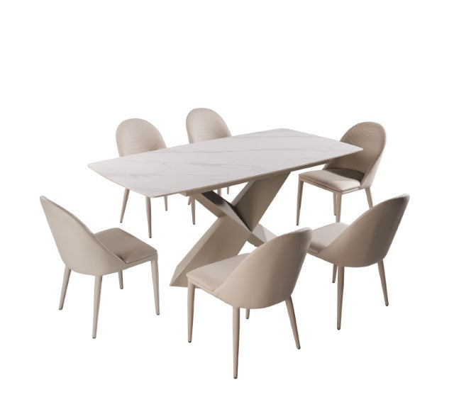 Lenvik 7 Pc Dining Table Set - Hello Home Furniture & Mattress (Longmont, CO)