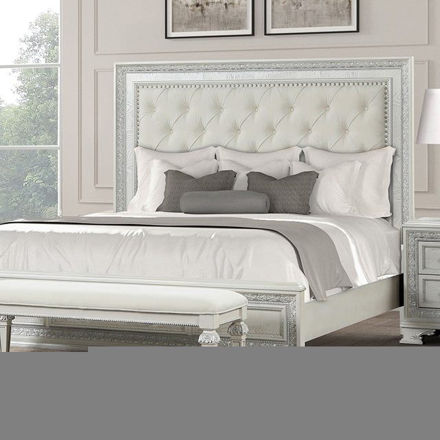 Stella Mia E.King & Queen Bed White & White