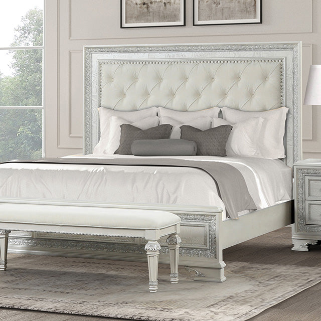 Stella Mia E.King & Queen Bed White & White - Hello Home Furniture & Mattress (Longmont, CO)
