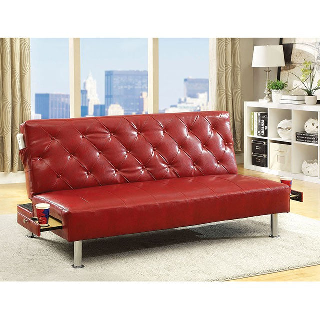 Farel Futon Sofa Red & White