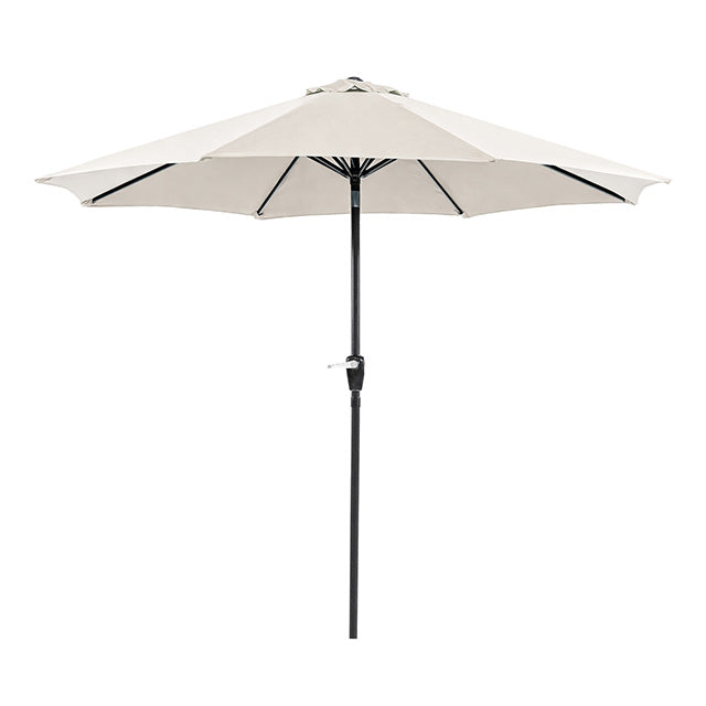 Soli 9' Outdoor Umbrella w/ Auto Tilt + 21" Round Base - Hello Home Furniture & Mattress (Longmont, CO)